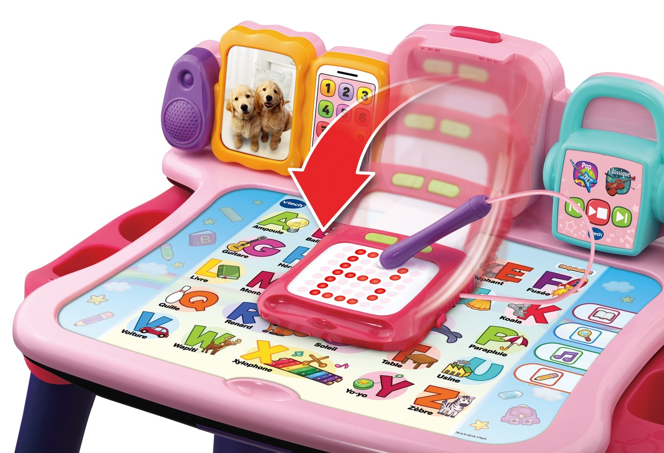VTECH  MAGI BUREAU INTERACTIF 4EN1 ROSE