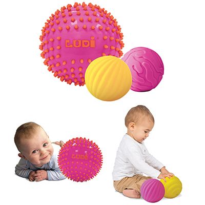 LUDI 3 BALLES SENSORIELLES ROSE