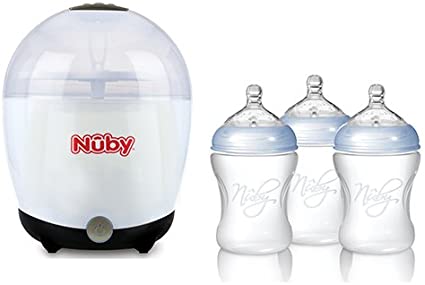 NUBY Stérilisateur Electrique à Vapeur + 3 Biberons