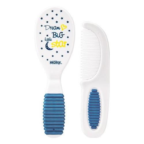 NUBY BROSSE ET PEIGNE LITTLE MOMENTS 3M+ BLEU