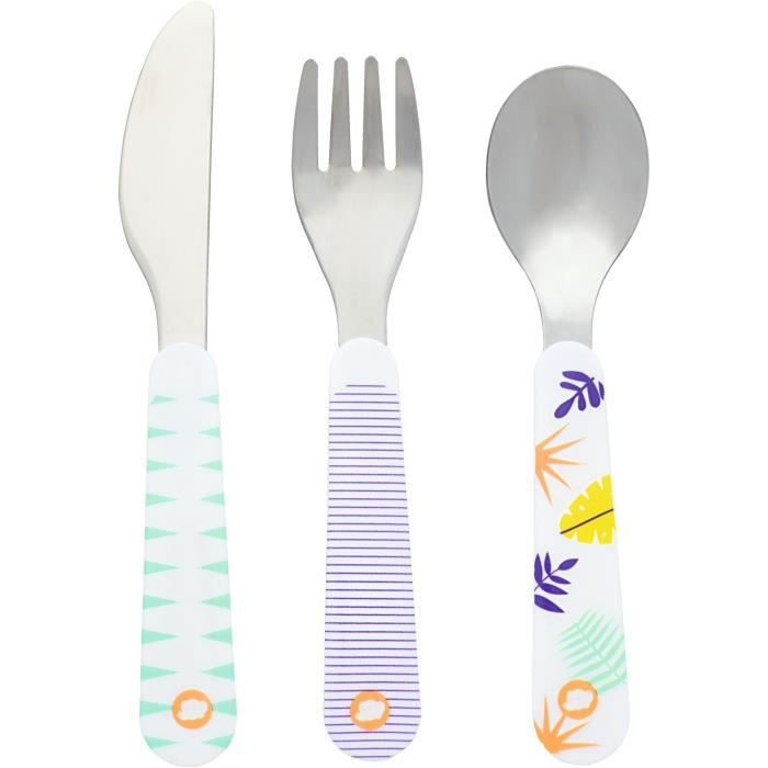 BEBE CONFORT COUVERTS INOX FLEURS