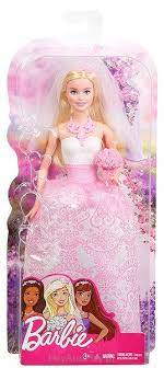 Barbie poupée Mariée en robe de mariage blanche et rose