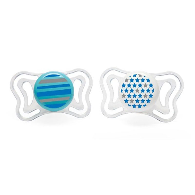 CHICCO 2 SUCETTE SILICONE PHYS LIGHT 2-6 M BLEU