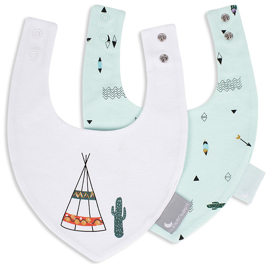 INTERBABY 2 BAVOIRS BANDANA BLANC ET BLEU