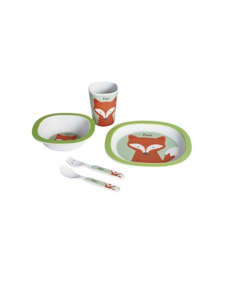 OLMITOS COFFRET 5 PCS REPAS EN FIBRE DE BAMBOU FOX