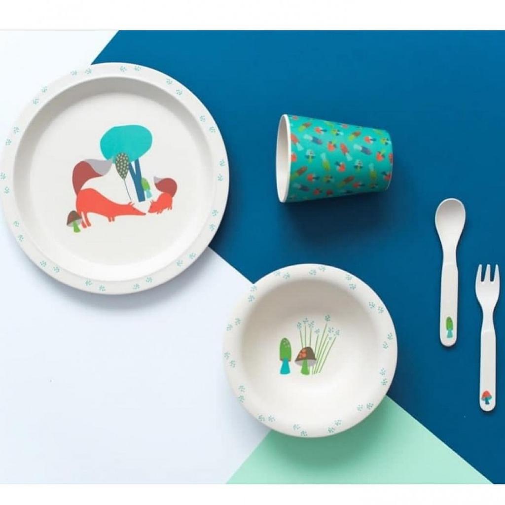 OLMITOS COFFRET 5 PCS REPAS EN FIBRE DE BAMBOU FOREST