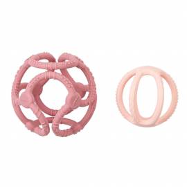 NATTOU 2 BALLS EN SILICONE  ROSE