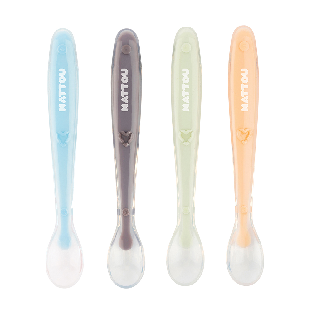NATTOU 4 CUILLERES EN SILICONE SOUPLE