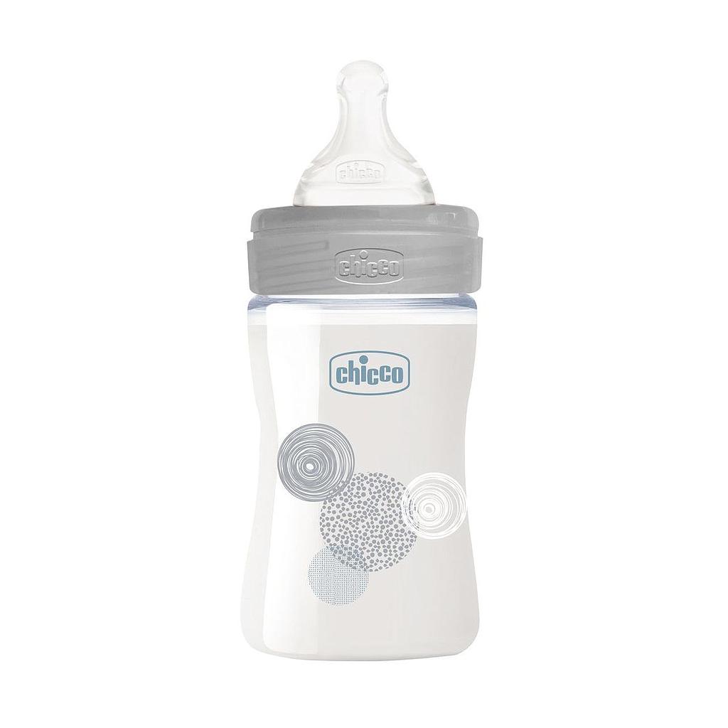 CHICCO BIBERON EN VERRE 150 ML SIL NN GRIS
