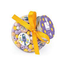 JANOD PERLES EN BOIS 220 PIECES VIOLET