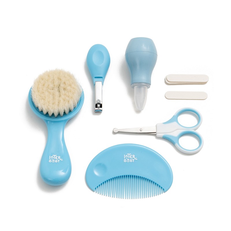 INTERBABY TROUSSE DE TOILETTE  7 PCS BLEU