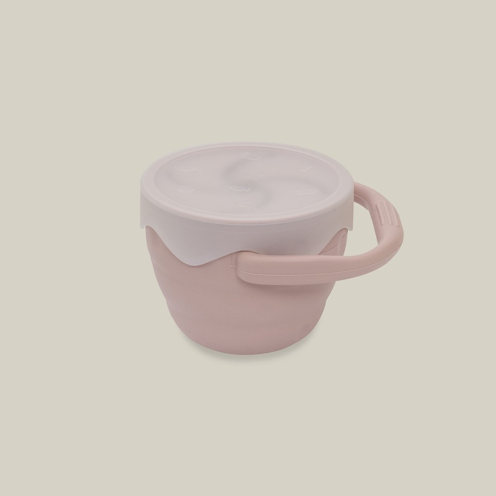 INTERBABY PORTE SNACK PLIABLE EN SILICONE ROSE