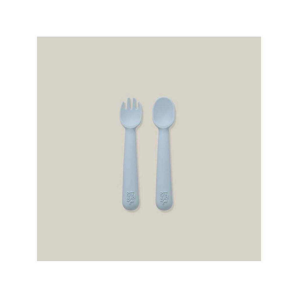 INTERBABY CUILLÈRE + FOURCHETTE EN SIL BLEU