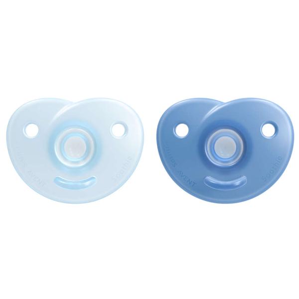 AVENT 2 SUCETTES SOOTHIE 0-6 M BLEU