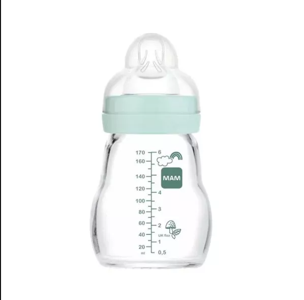 MAM BIBERON EN VERRE PREMIUM 170 ML 0M+ AQUA