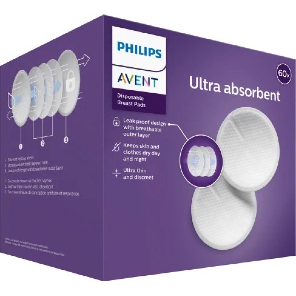 AVENT COUSSINETS D'ALLAITEMENT JETABLE 60 PCS
