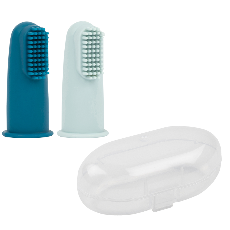 NATTOU 2 BROSSE A DENTS EN SILICONE SOUPLE BLEU