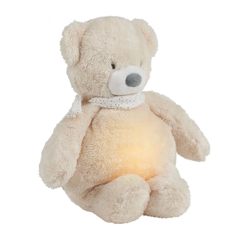 NATTOU VEILLEUSE PELUCHE OURS SLEEPY BLANC