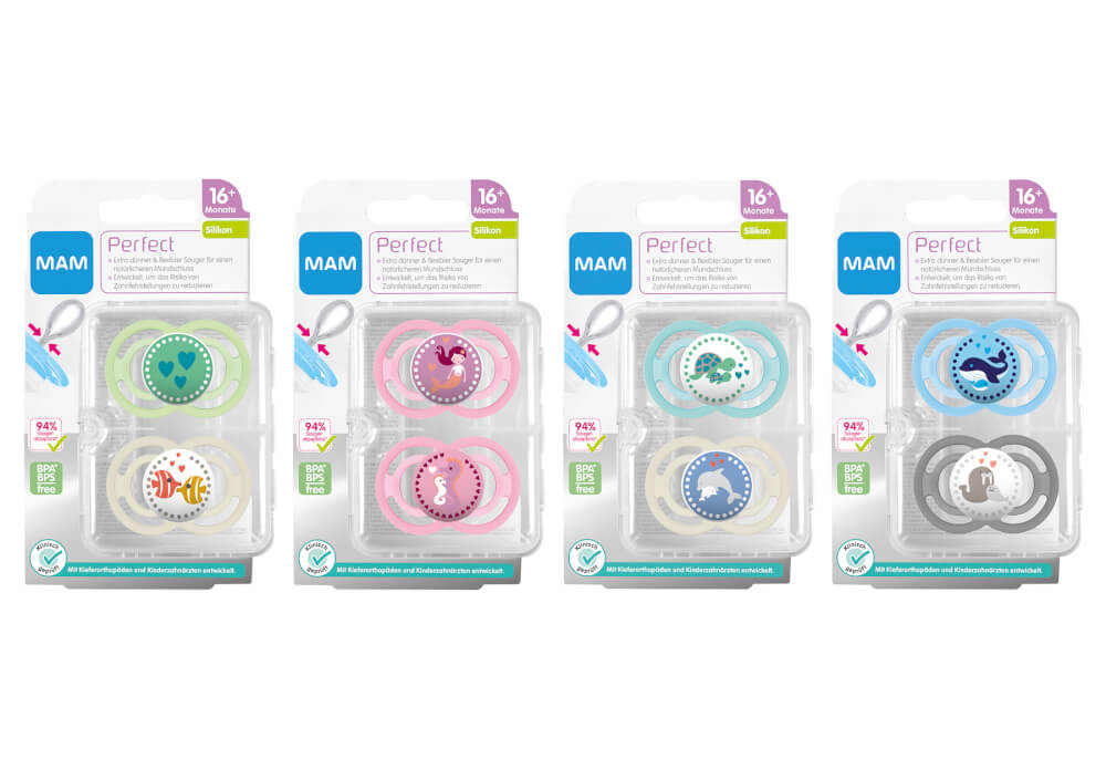 MAM 2 SUCETTES EN SIL PERFECT 6-16M