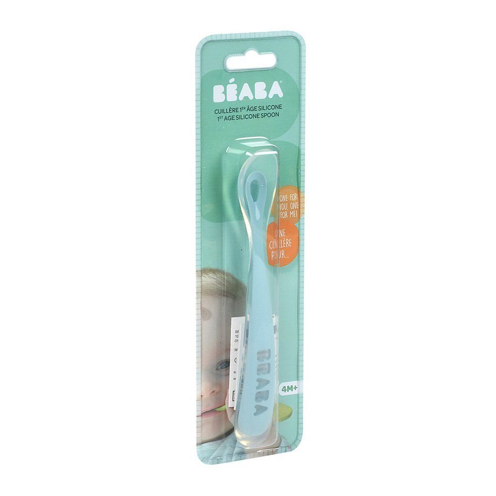 BEABA CUILLERE 1ER AGE SILICONE BLEU