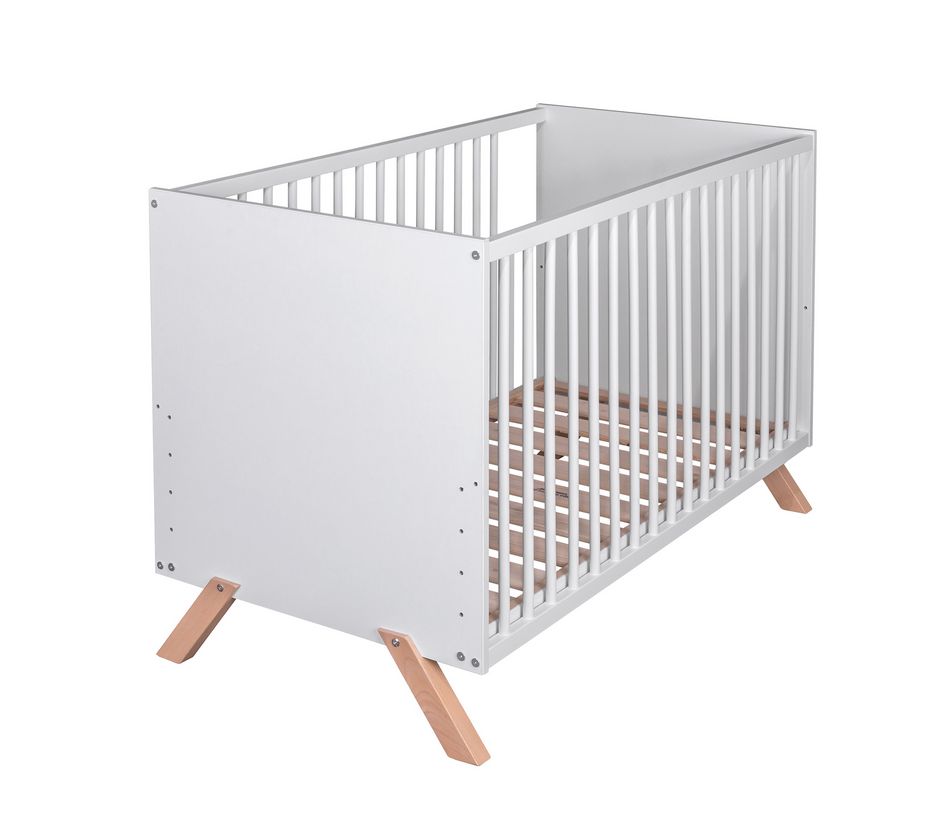 AMAL II LIT EN BOIS HETRE/MDF MATI A LAMES 120X60 CM
