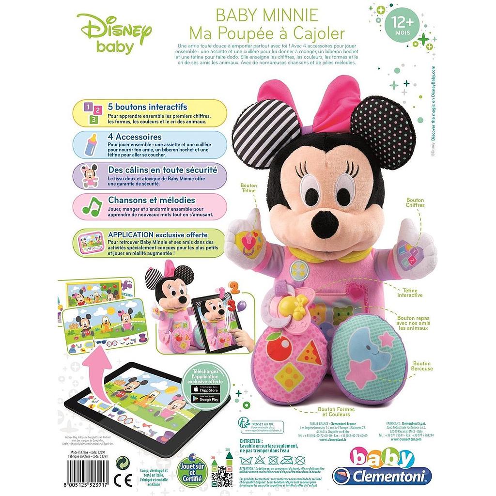 CLEMENTONI BABY MINNIE MA POUPEE A CAJOLER