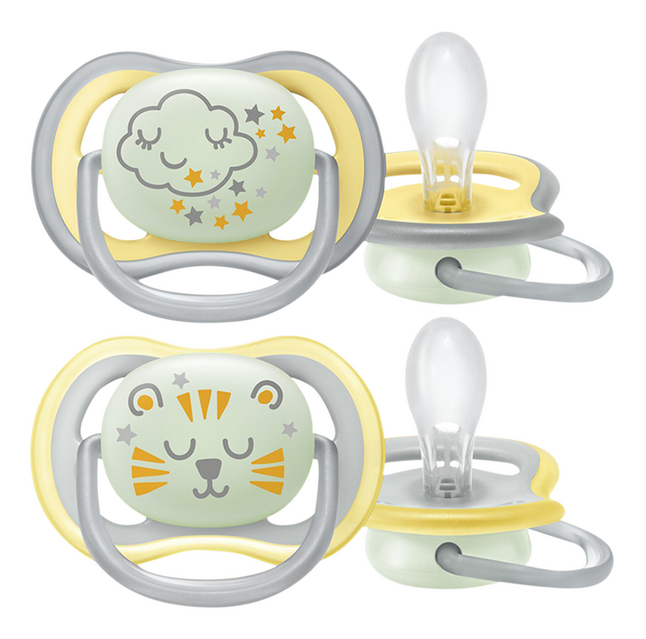 AVENT 2 SUCETTES ULTRA AIR NIGHT 18M+