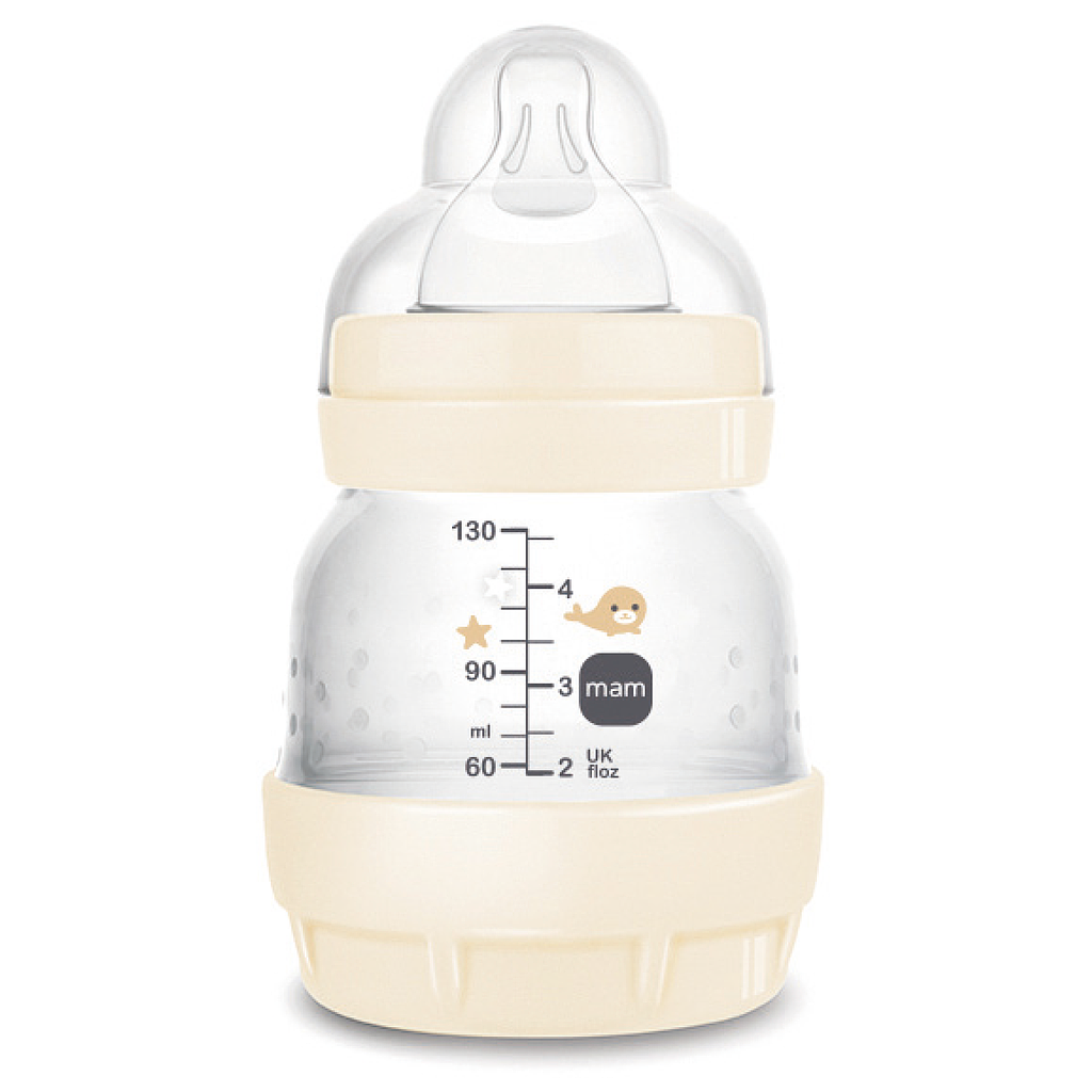 MAM BIBERON EN PLASTIQUE 130ML ANTI-COLIQUE 0M+ COTON