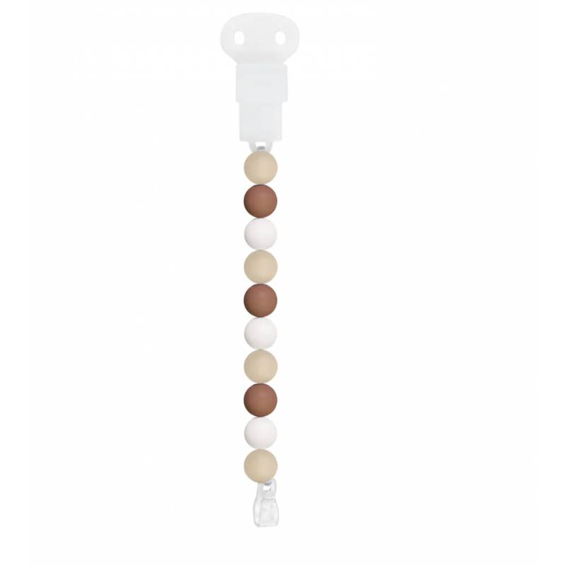 NATTOU ATTACHE SUCETTE EN SILICONE SABLE TERRACOTTA BLANC
