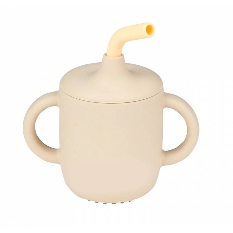 NATTOU GOBLET AVEC PAILLE EN SILICONE SABLE/VANILLE