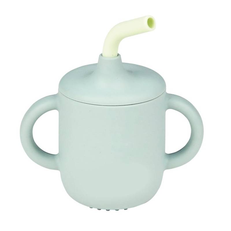 NATTOU GOBLET AVEC PAILLE EN SILICONE VERT