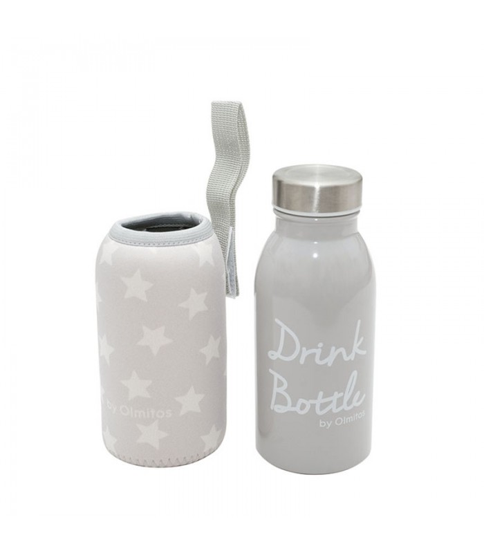 OLMITOS BOUTEILLE INOX + COUVERCLE 350 ML GRIS