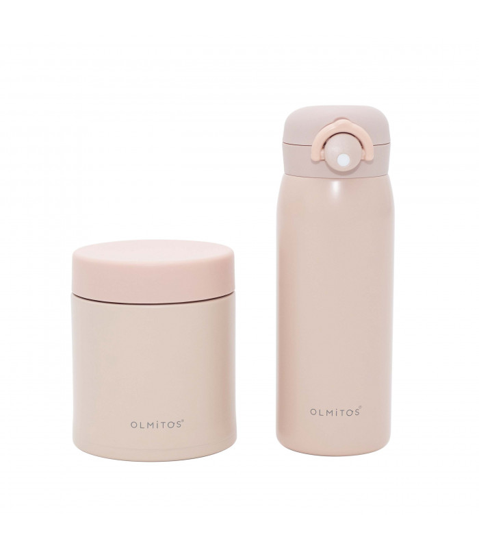 OLMITOS SET THERMOS + PORTE MANGE ROSE