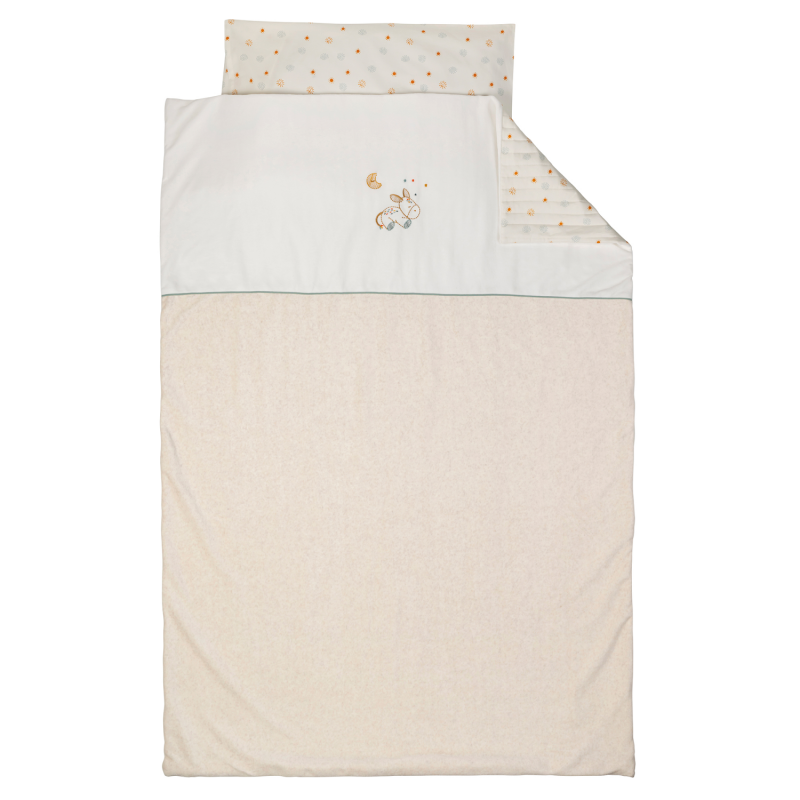 NATTOU Housse de couette 100*140 cm et taie d'oreiller 40*60cm (FELIX &amp; LEO)