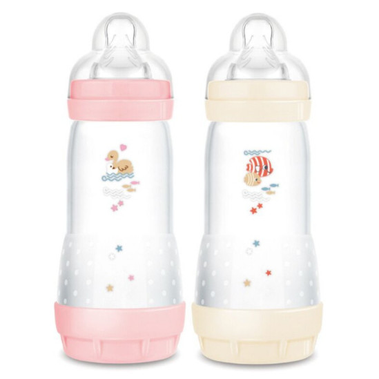 MAM BIBERON EN PLASTIQUE 320 ML EASY START ANTI-COLIQUE 4M X 2 BONBON+COTON