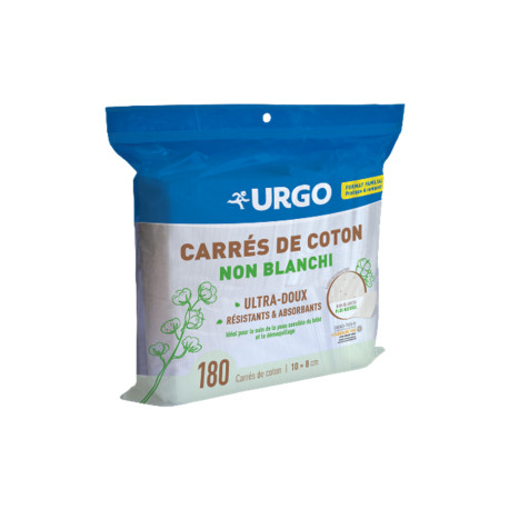 URGO CARRES DE COTON NON BLANCHI 10X8 CM 180PCS