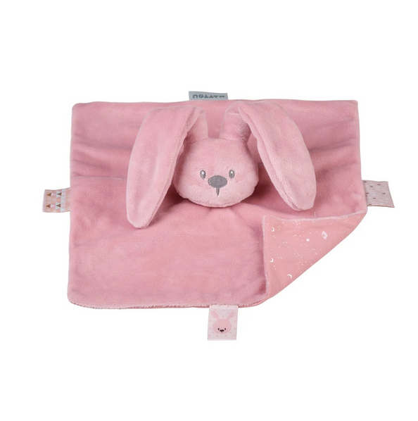 NATTOU Doudou vieux rose avec motif imprimé (LAPIDOU)
