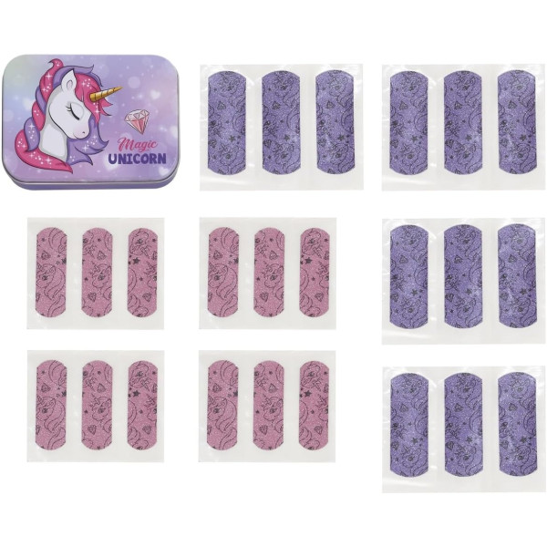 TAKE CARE BOITE DE 24 PANSEMENTS A PAILLETTES MAGIC UNICORN