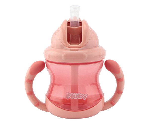 NUBY Gobelet anti-goutte Flip-It avec anses - rose - 240ml - 12m+
