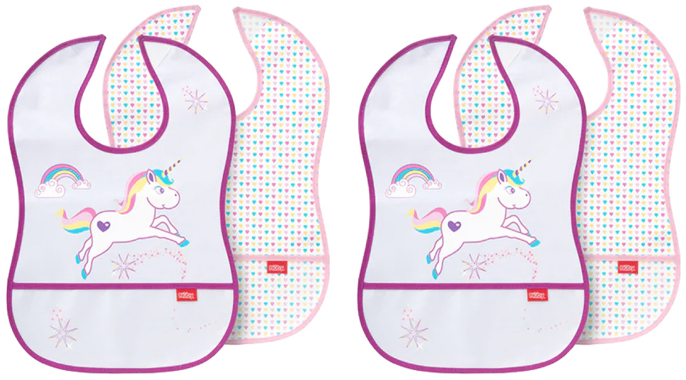 NUBY Lot de 2 Bavoirs attrape-tout 3m+
