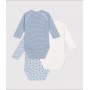 PETIT BATEAU 3 BODIES CACHE COEUR BLEU