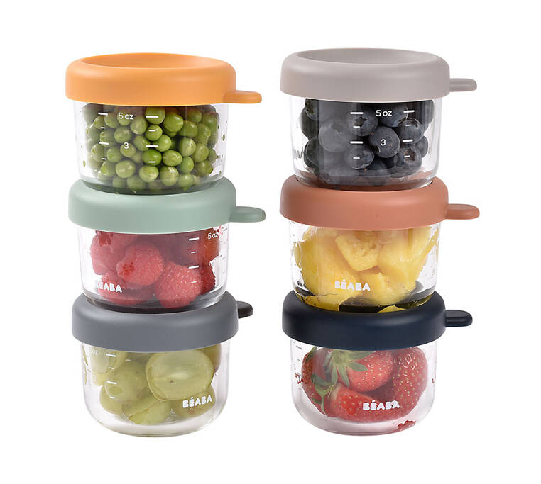 BEABA Coffret 6 portions verre 150 ml (Sunrise color mix)