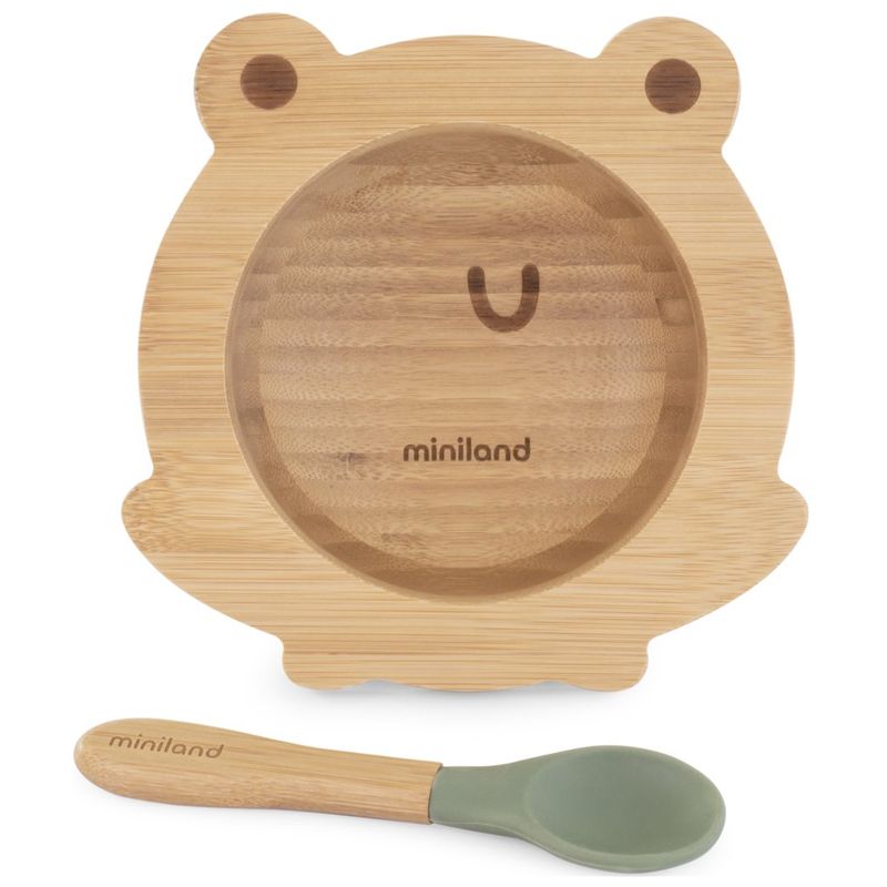 MINILAND Bol en Bois avec Ventouse + cuillère FROG FSC 100%