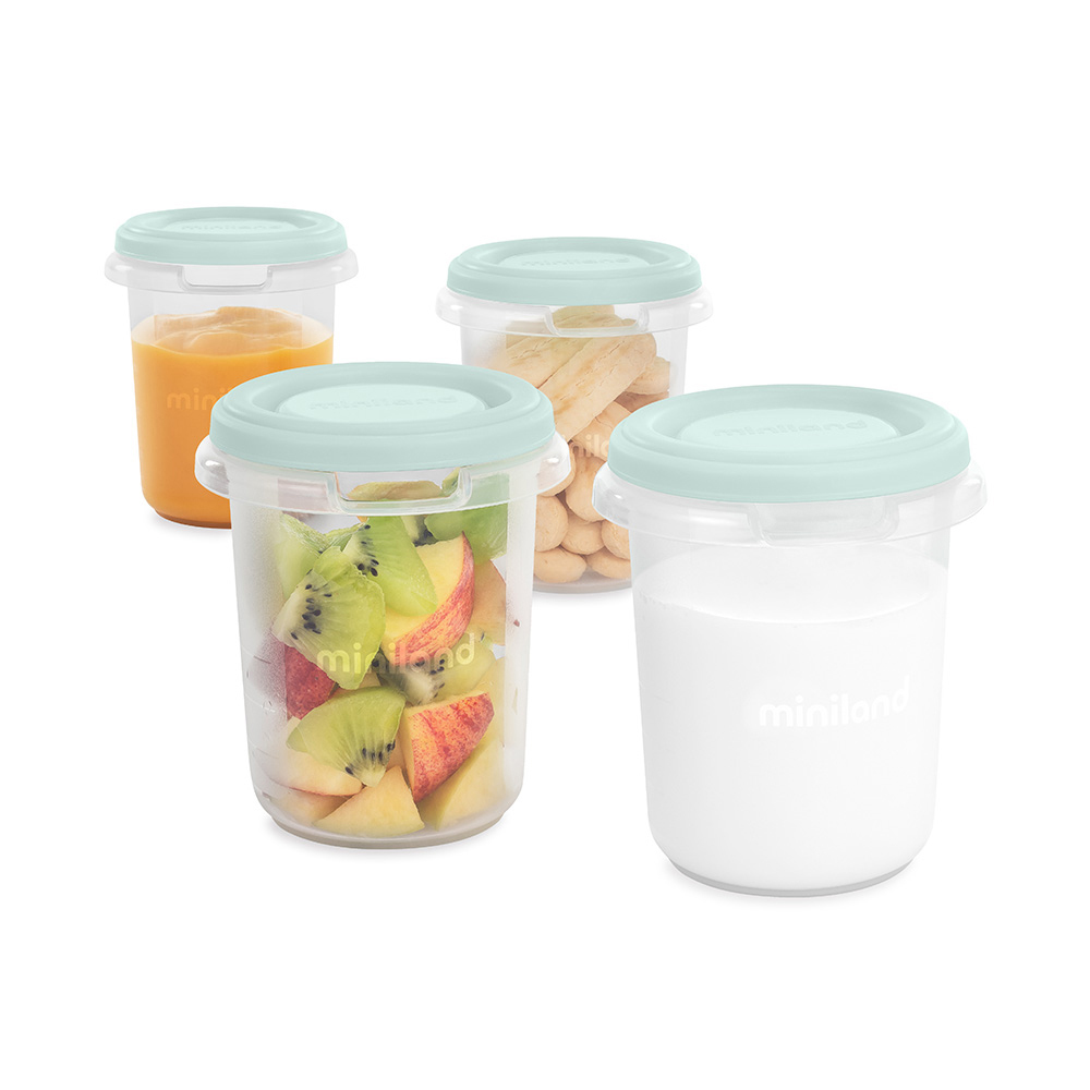 MINILAND Set de 4 Boite de conservation repas MINT 250ML