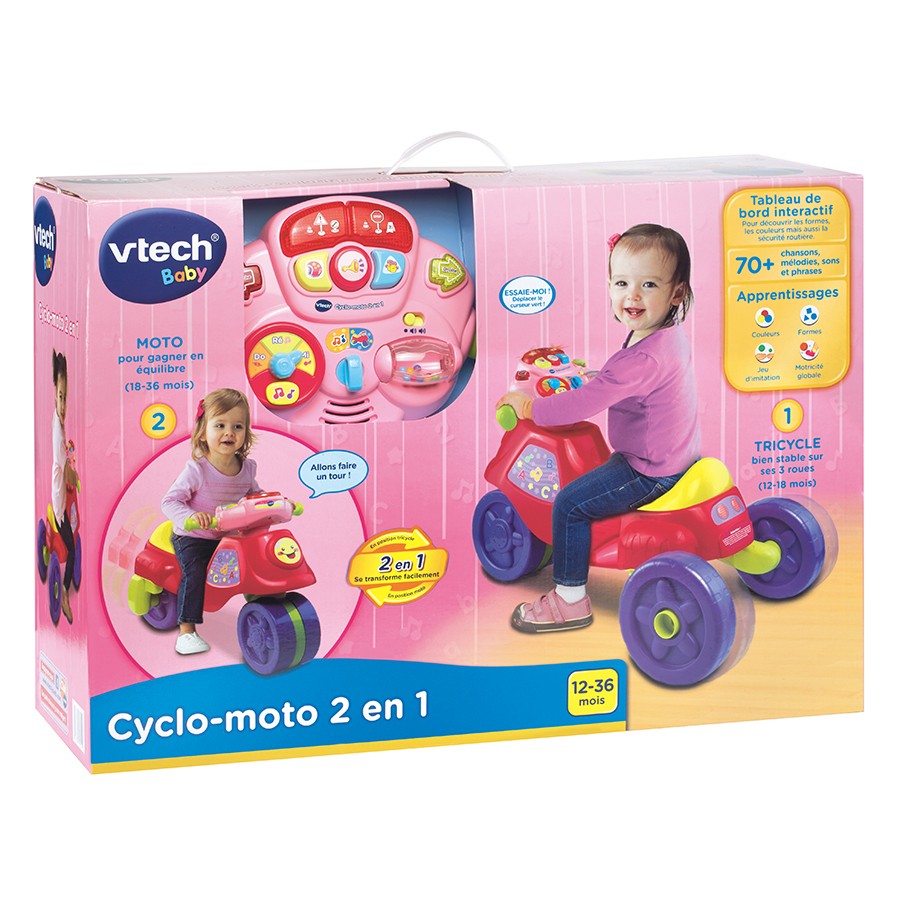 VTECH CYCLO-MOTO 2EN1 ROSE