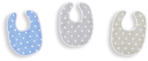 INTERBABY BAVOIR EN COTON VELCRO ETOILE FOND COULEUR