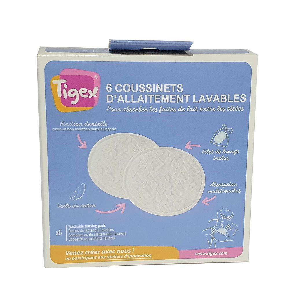 TIGEX 6 COUSSINETS D ALLAITEMENT LAVABLES