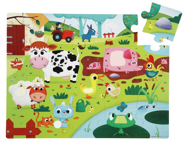 JANOD PUZZLE TACTILE LES ANIMAUX DE LA FERME 20 PCS