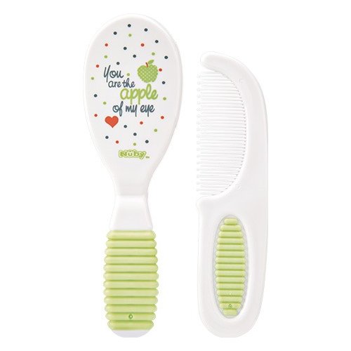 NUBY BROSSE ET PEIGNE LITTLE MOMENTS 3M+ VERT
