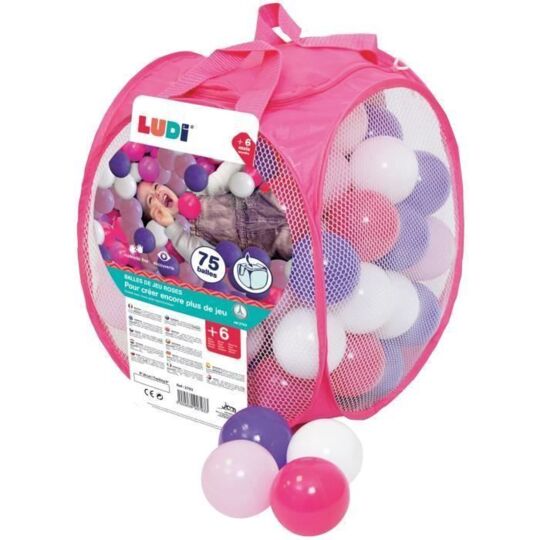 LUDI BALLES DE JEU ROSES 75 BALLES